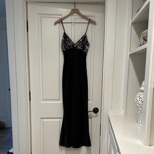 Elegant Black Sequin Slip Dress